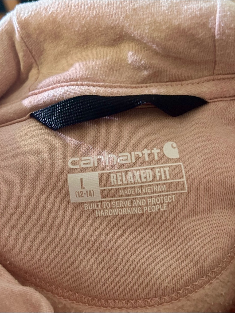Carhartt Pale Pink Hooded Sweatshirt with Logo Sleeve - Picture 5 of 5